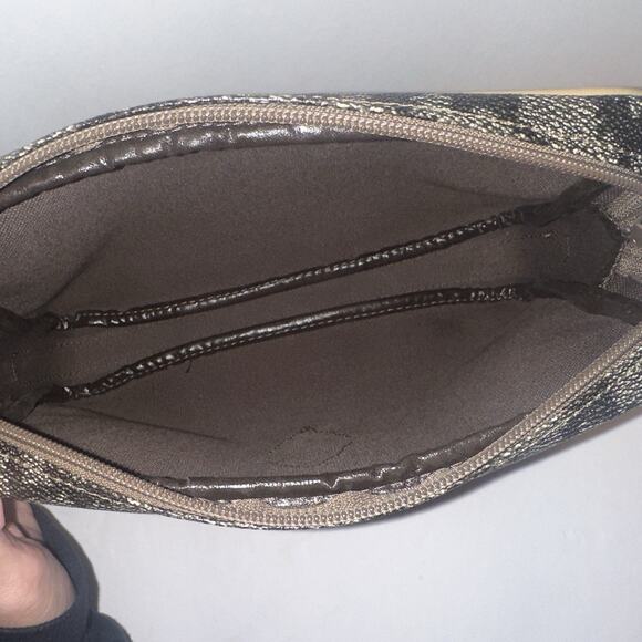 Authentic Vintage YVES SAINT LAURENT YSL PVC Gray CLUTCH BAG GREY Giraffe pouch - Picture 8 of 9